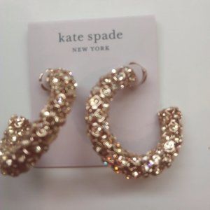 Kate Spade New Rose Gold and Rhinestone Earrings